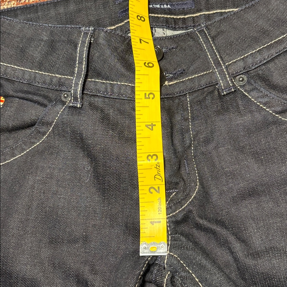 Vintage Y2K Hudson dark wash low rise flap pocket flare leg denim women’s 25 - Picture 11 of 14